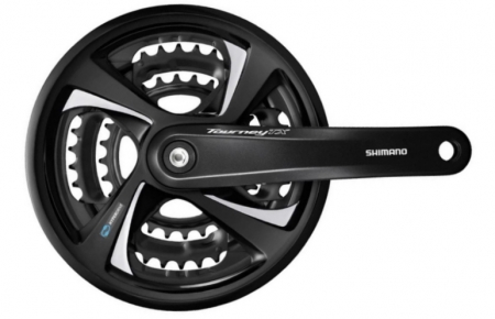 Piese biciclete - Angrenaj pedalier bicicleta Shimano TOURNEY FC-TX801, 42X32X22T, Brat 175 mm, 3 x 7/8 viteze