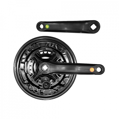 Piese biciclete - Angrenaj Pedalier Mtb - Brat 152Mm, 3 x 6/7 Viteze, 42-34-24T, Negru