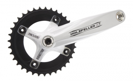 Piese biciclete - Angrenaj Pedalier Truvativ Holzfeller Oct 1.1 Dh, interfata Howitzer, alb