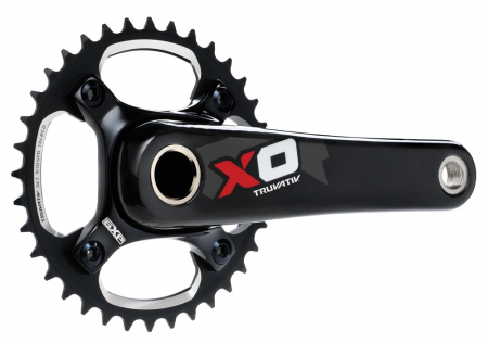 Piese biciclete - Angrenaj Pedalier Truvativ X.0 Dh Brat 165, Fara Gxp, negru-rosu