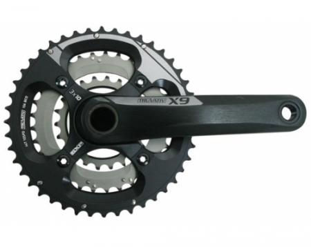 Piese biciclete - Angrenaj Truvativ X.9, 3.3, 3X10V 44/33/22T, Brat 175Alu, GXP inclus, Negru-Gri