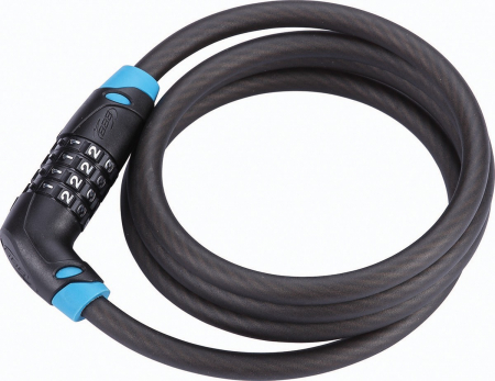Ciclism - Antifurt bicicleta BBB CodeSafe BBL-35 10mmx150cm negru/albastru
