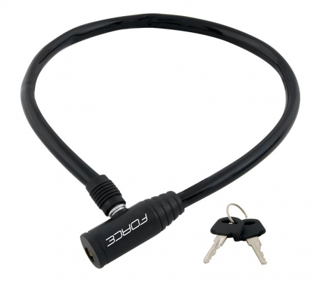 Antifurt bicicleta cu cablu din otel - Antifurt bicicleta Force Eco 700/8 mm negru