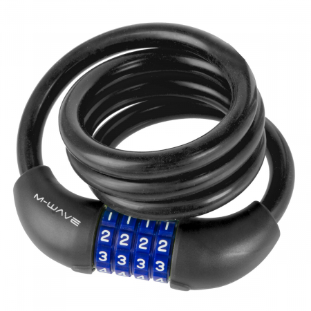 Antifurt bicicleta cu cablu din otel - Antifurt cu Cifru M-WAVE "DS 12.10 S"  Negru