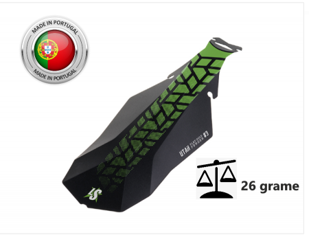 Ciclism - Aparatoare Noroi Spate LASALLE SPORTS UTAH#3 Negru Matt-Verde Lime  150x375 mm