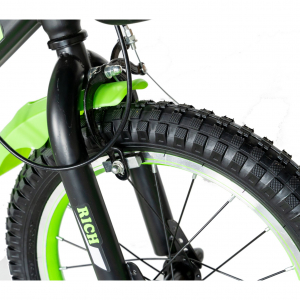 Bicicleta baieti Rich Baby T1602C, roata 16", C-Brake, roti ajutatoare, 4-6 ani, negru/verde [7]