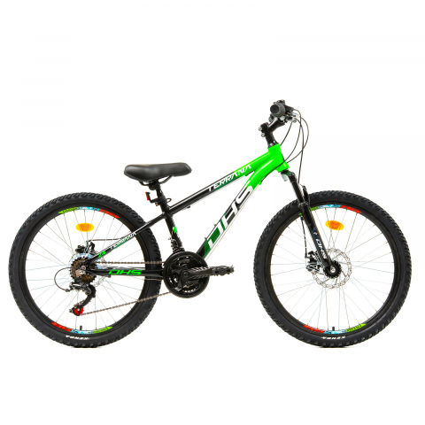 Biciclete copii - Bicicleta Copii Dhs Terrana 2423 - 24 Inch, Negru/Verde