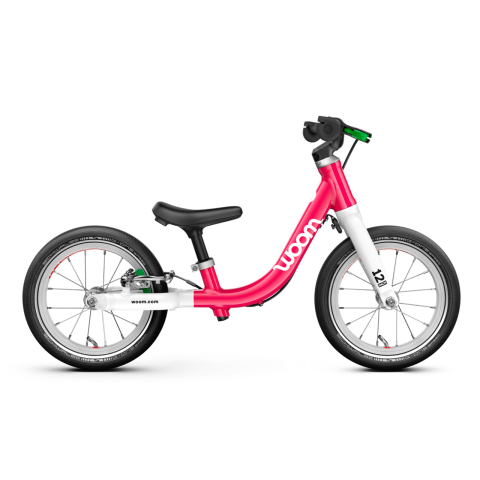 Biciclete copii - BICICLETA COPII FARA PEDALE WOOM GO 1 12'' HOT PINK