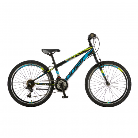 Biciclete - Bicicleta Copii Polar Sonic - 24 Inch, Negru-Verde-Albastru
