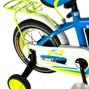 Bicicleta copii Rich Baby T1603C, roata 16", V-Brake,  roti ajutatoare, 4-6 ani, albastru/galben [2]