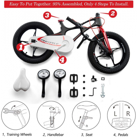 Bicicleta copii RoyalBaby Space Shuttle, roti 16 inch, culoare Black [2]