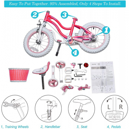 Bicicleta copii RoyalBaby Star Girl, Roti 14 inch, Culoare Pink [3]