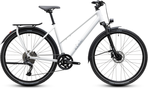 Ciclism - BICICLETA CUBE KATHMANDU PRO TRAPEZE METALLICWHITE CHROME 2027 54 cm