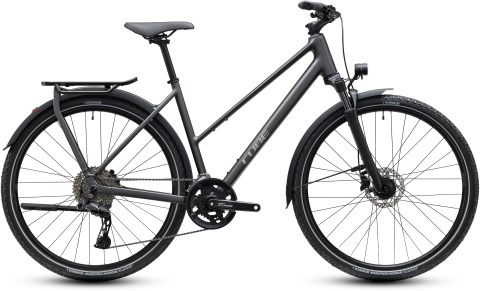 Ciclism - BICICLETA CUBE KATHMANDU PRO TRAPEZE SLABGREY CHROME 2027 46 cm