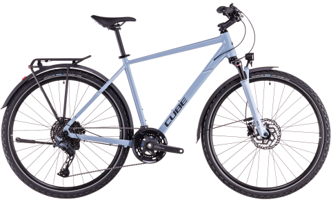 Biciclete - BICICLETA CUBE NATURE EXC ALLROAD PIGEONBLUE BLACK 2025 54 cm