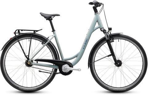 Ciclism - BICICLETA CUBE TOWN ONE EASY ENTRY FROSTYLEAVES BLUE 2027 49 cm