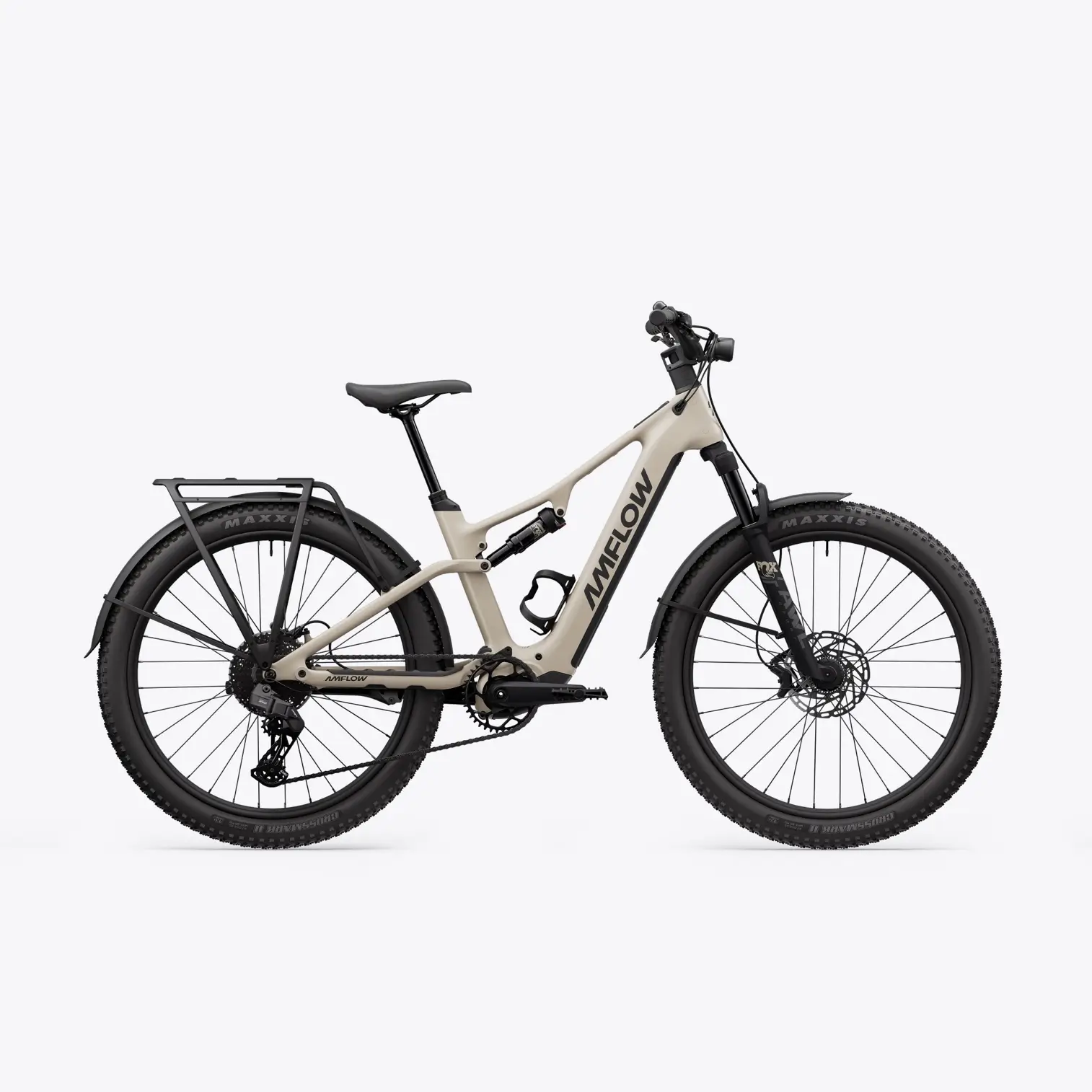 Biciclete electrice - BICICLETA ELECTRICA AMFLOW TL CARBON SILICA BEIGE L/XL