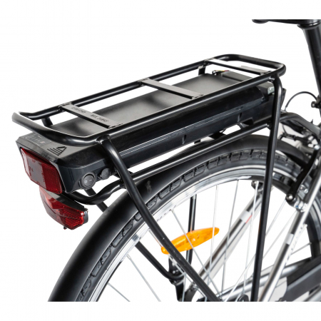 Bicicleta electrica City (E-BIKE) CARPAT C1010E, roata 28", cadru aluminiu, frane V-Brake, transmisie SHIMANO 7 viteze, culoare gri/alb [2]