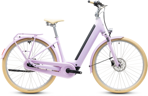 Ciclism - BICICLETA ELECTRICA CUBE ARUBA HYBRID 600 EASY ENTRY COTTONCANDY CREME 2027 cadru 54cm - roti 28
