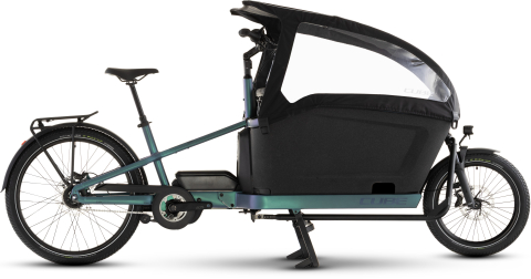 Biciclete - BICICLETA ELECTRICA CUBE CARGO HYBRID COMFORT PRO FAMILY 800 SMARAGDGREY REFLEX 2026 One Size