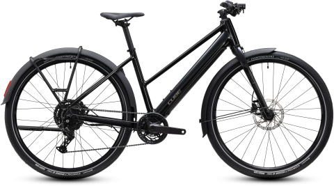 Ciclism - BICICLETA ELECTRICA CUBE EDITOR HYBRID ONE 360 FE TRAPEZE BLACK IRONGREY 2027 50 cm