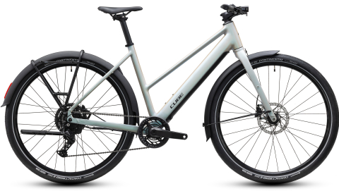 Biciclete - BICICLETA ELECTRICA CUBE EDITOR HYBRID ONE 360 FE TRAPEZE GLINTSAND BLACK 2027 58 cm