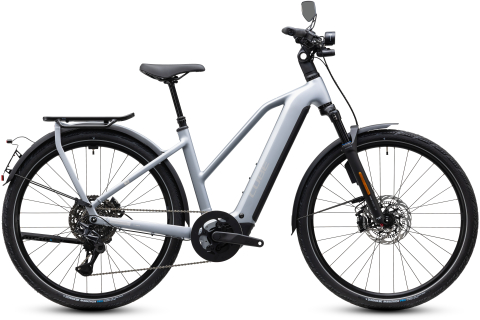 Ciclism - BICICLETA ELECTRICA CUBE KATHMANDU HYBRID 45 800 TRAPEZE SLATEGREY CHROME 2027 46 cm
