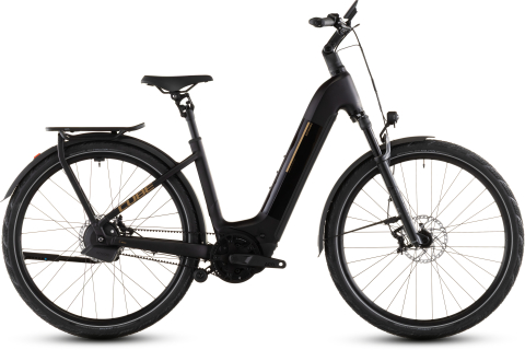 Biciclete - BICICLETA ELECTRICA CUBE KATHMANDU HYBRID COMFORT SLX 800 EASY ENTRY SOLARECLIPSE GOLD 2026 50 cm