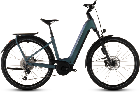 Ciclism - BICICLETA ELECTRICA CUBE KATHMANDU HYBRID EXC 800 EASY ENTRY SMARAGDGREY PRISM 2026 46 cm