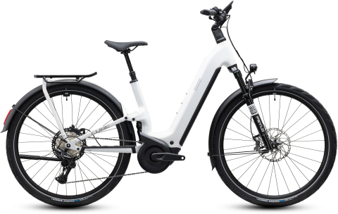 Ciclism - BICICLETA ELECTRICA CUBE KATHMANDU HYBRID ONE11 HPC SLX 800 EASY ENTRY METALLICWHITE PRIZM 2027 46 cm