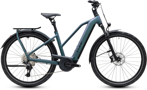 Biciclete - BICICLETA ELECTRICA CUBE KATHMANDU HYBRID PRO 800 TRAPEZE SMARAGDGREY BLACK 2027 46 cm