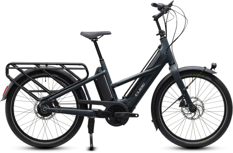 Ciclism - BICICLETA ELECTRICA CUBE LONGTAIL HYBRID DELUXE 800 SHADOWGREY GREY 2027 One Size