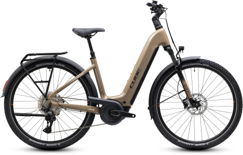 Biciclete - BICICLETA ELECTRICA CUBE NURIDE HYBRID PRO 800 EASY ENTRY CAPPUCCINO BLACK 2027 50 cm