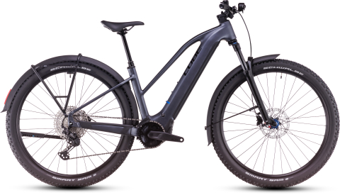 Ciclism - BICICLETA ELECTRICA CUBE REACTION HYBRID PRO 600 TRAPEZE ALLROAD METALLICGREY BLACK 2025 cadru S (16") - roti 27.5