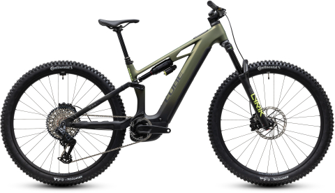 Biciclete - BICICLETA ELECTRICA CUBE STEREO HYBRID ONE44 HPC TM 800 REEDGREEN GILLS 2027 cadru M (18") - roti 29