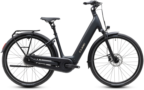 Ciclism - BICICLETA ELECTRICA CUBE SUPREME HYBRID COMFORT PRO 600 EASY ENTRY GREY CHROME 2027 cadru 58cm - roti 28
