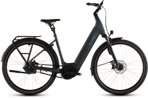 Ciclism - BICICLETA ELECTRICA CUBE SUPREME HYBRID DELUXE SLT 600 EASY ENTRY METALBLUE REFLEX 2026 46 cm