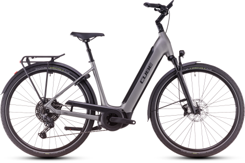 Ciclism - BICICLETA ELECTRICA CUBE SUPREME HYBRID SLX 625 EASY ENTRY GREY LUNAR 2025 58 cm