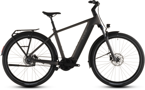 Ciclism - BICICLETA ELECTRICA CUBE TOURING HYBRID COMFORT SLX 800 CHARCOAL CHROME 2026 58 cm