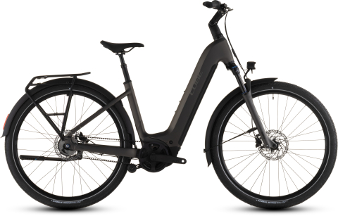 Ciclism - BICICLETA ELECTRICA CUBE TOURING HYBRID COMFORT SLX 800 EASY ENTRY CHARCOAL CHROME 2026 62cm