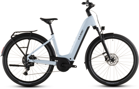 Ciclism - BICICLETA ELECTRICA CUBE TOURING HYBRID ONE 600 EASY ENTRY GLACIER REFLEX 2026 54 cm