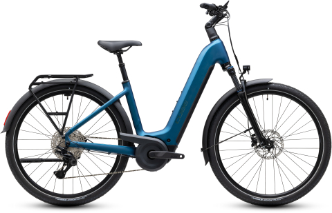 Biciclete - BICICLETA ELECTRICA CUBE TOURING HYBRID PRO 800 EASY ENTRY ELECTRICBLUE PRIZM 2027 58 cm