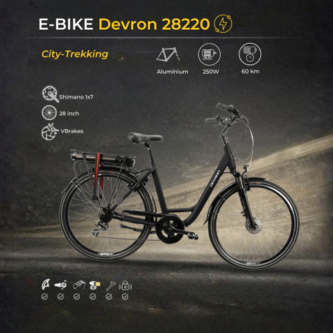 Bicicleta electrica Devron 28220 - 28 inch, M, Negru [2]
