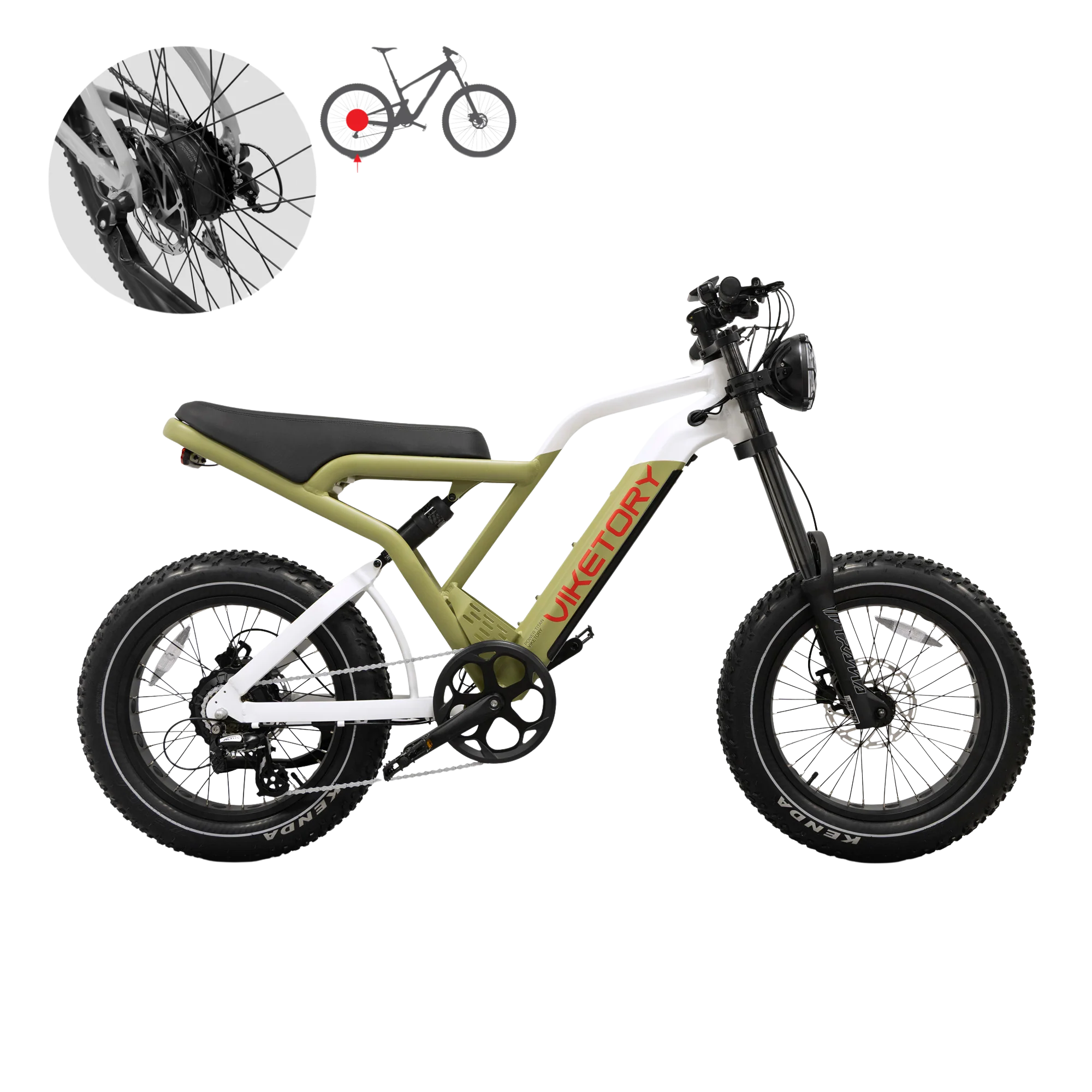 Biciclete electrice - BICICLETA ELECTRICA VIKETORY COMMANDO FATBIKE - MILITARY GREEN