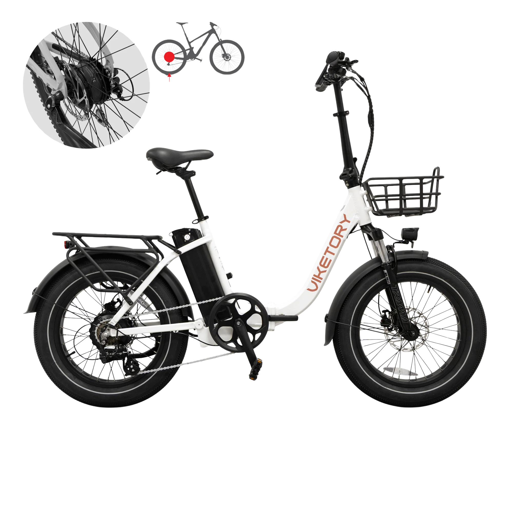 Biciclete electrice - BICICLETA ELECTRICA VIKETORY GRANIT ebike FATBIKE Folding