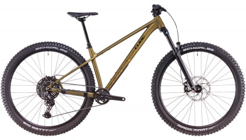 Ciclism - Bicicleta MTB CUBE REACTION TM ONE GOLDENLIME BLACK 2025 cadru M (17") - roti 29"