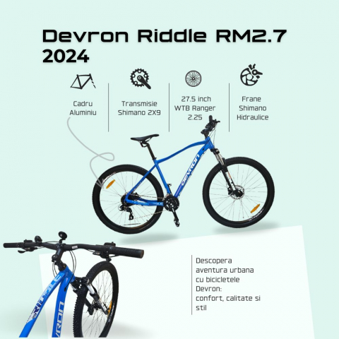 Bicicleta Mtb Devron Riddle RM2.7 2024 - 27.5 Inch, S, Albastru [3]
