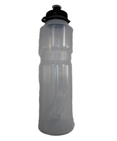 Ciclism - Bidon Apa Polisport 900 Ml Cu Clip-On,Ldpe,Usor,Capac Negru Corp Transparent Fara Grafica,97G