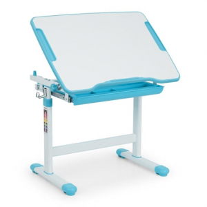 Birou de scris pentru copii, set de două piese, masă si scaun, reglabil pe înălțime, cu iluminare, albastru [10]