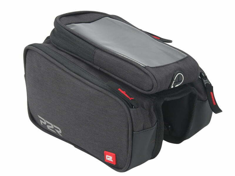 Borseta Cadru Bicicleta P2R TWINNER, cu husa telefon, Negru [1]